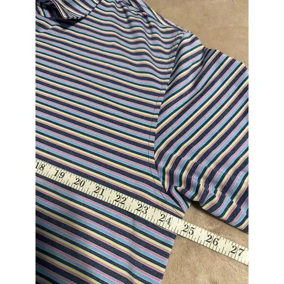 Peter Millar Summer Comfort Golf Shirt Men's Size XL Striped Purple Blue Polo - Picture 6 of 10